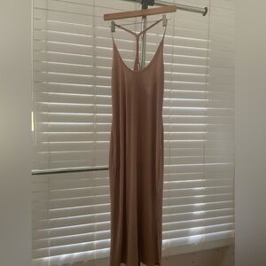Tan Sleeveless Dress with Y back